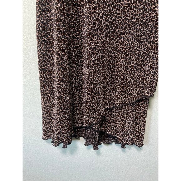 Vintage Connected Women's Cream and Black Patterned Dress with Flutter Sleeves 6 - Picture 3 of 8